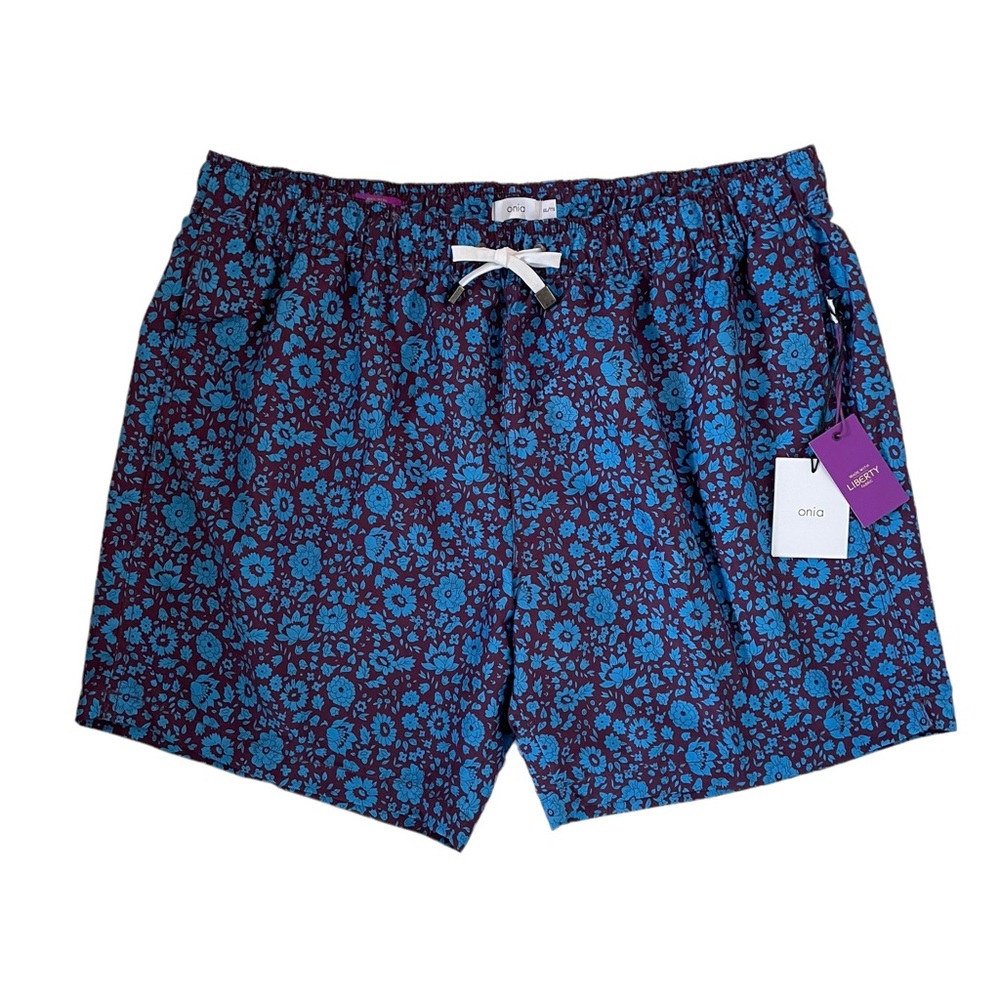 Onia The Charles Floral Swim Trunks Lined Liberty Fabric Zip Pocket NWT